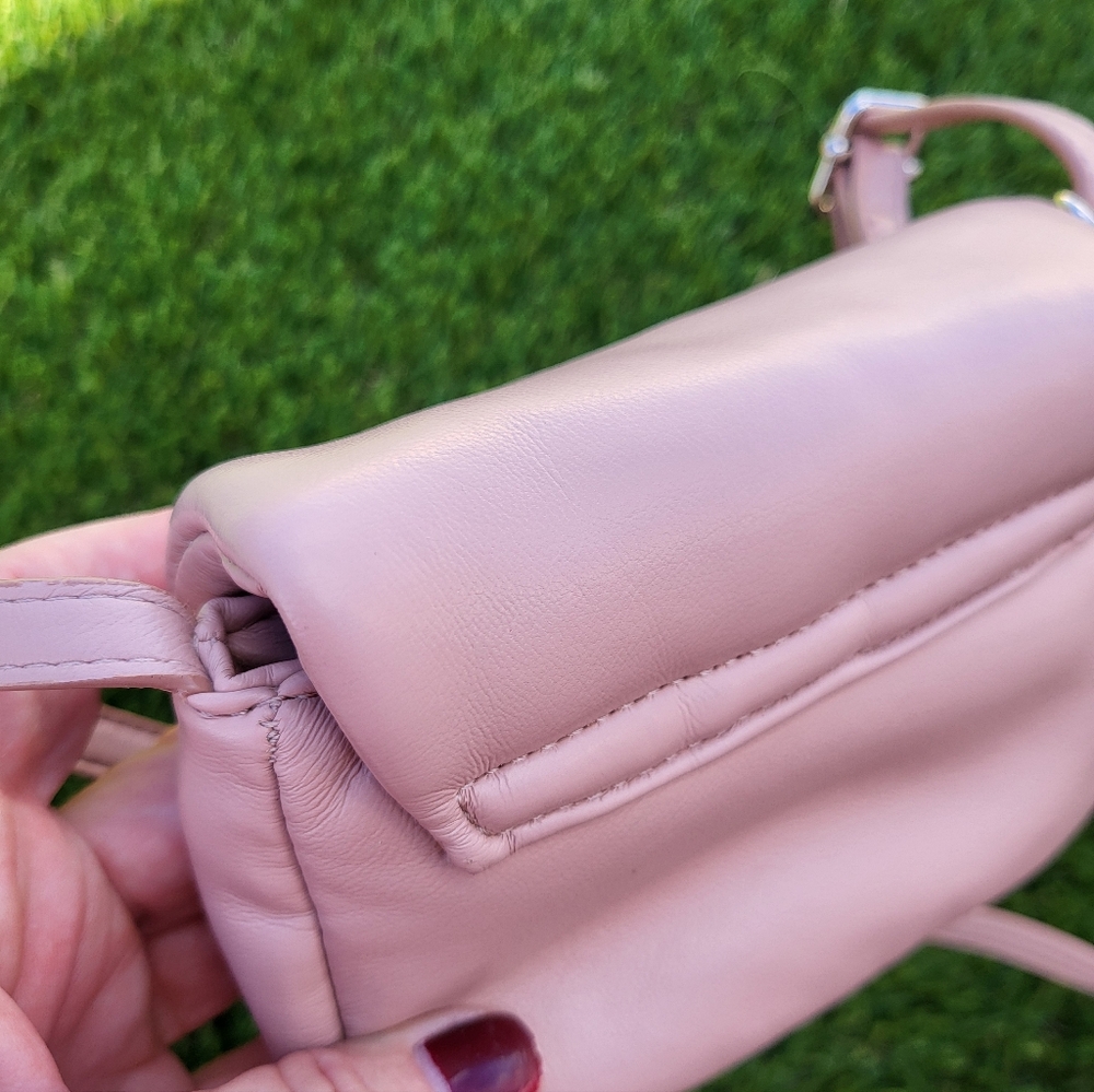 Zara Pink Soft Faux Leather Heart Mini Crossbody Bag. - Picture 15 of 16